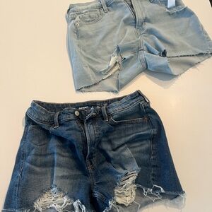 2Pairs of NEW Old Navy Women's Jean Shorts - Light Blue and Dark Blue
